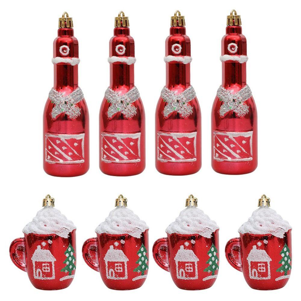 Red Christmas Hanging Decoration Electroplated Pinecone Acorn Owl Xmas Ornament Ball Shopwindow Plastic Christmas Tree Ornament