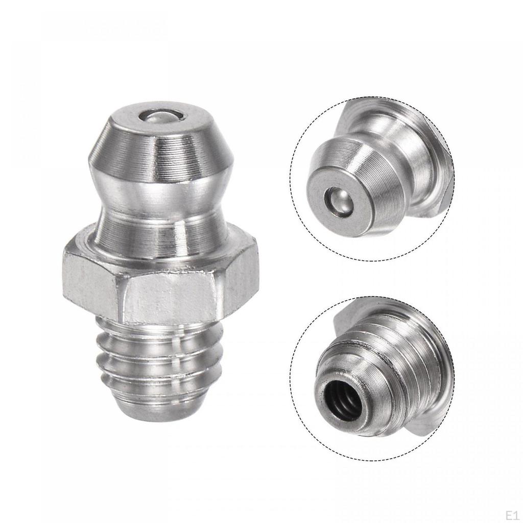 5 Pieces Straight Grease Nipples Fitting M6 x 1mm Metric Thread Portable Replace Practical Stainless