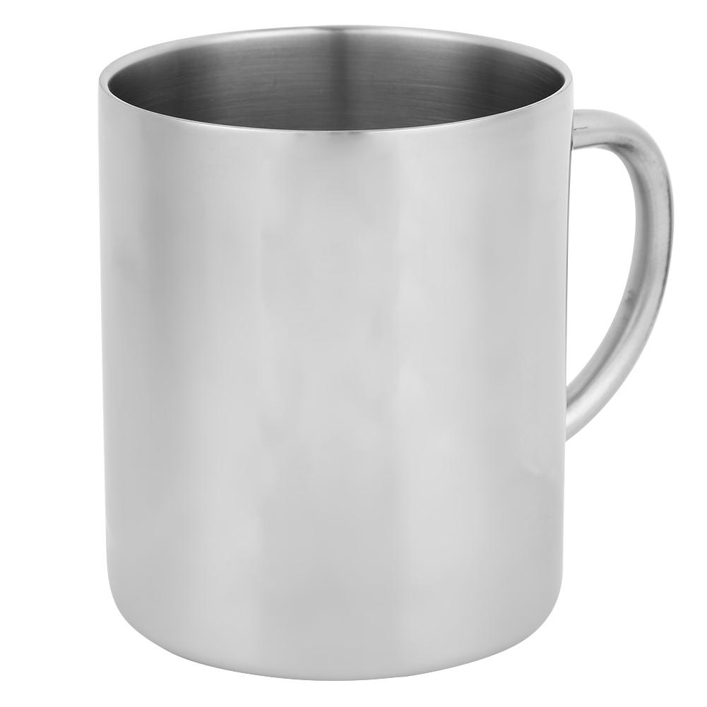 Portable DoubleLayer Stainless Steel Heat Insulation Coffee Mug Milk Cup with Handle 400ml