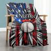 Ball65 Personalized Text Blanket Lightweight Customizable Blanket Soft Warm Cozy Perfect for Sofa Picnics Chair Home Decor Four Seasons Universal