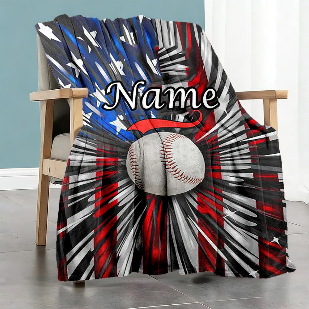 Ball65 Personalized Text Blanket Lightweight Customizable Blanket Soft Warm Cozy Perfect for Sofa Picnics Chair Home Decor Four Seasons Universal
