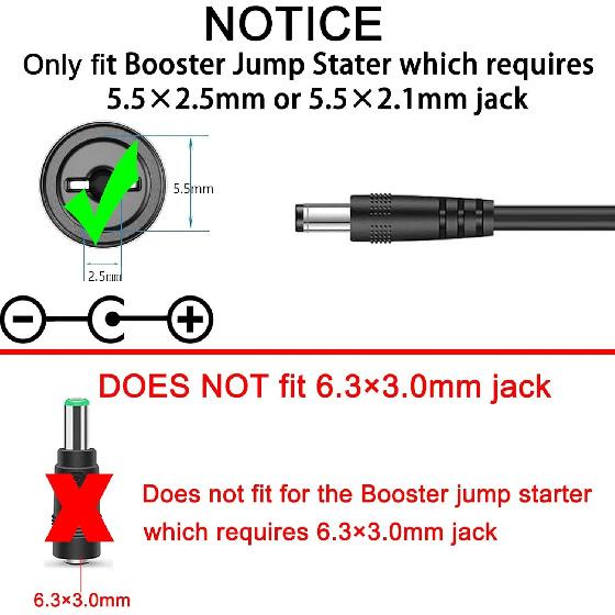 Replacement For Booster PAC ES5000 Charger, 19V Booster Charger Cord Compatible With Booster PAC ES2500 ES5500 ES5000 ES2500C ES6000 ESA217 J900