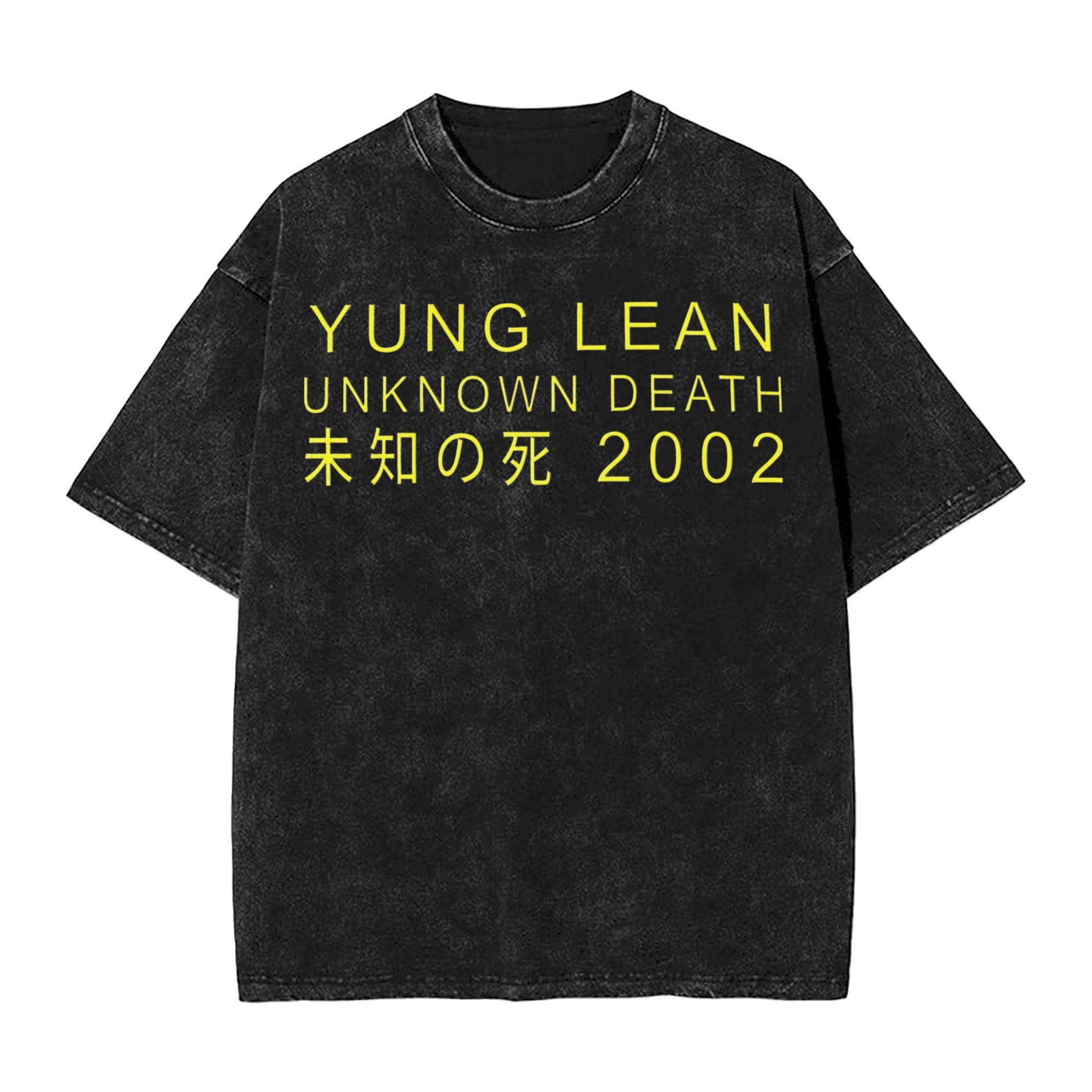 

Yung Lean Unknown Death Желтые выцветшие футболки Мерч Футболки Харадзюку для Унисекс Женская футболка S