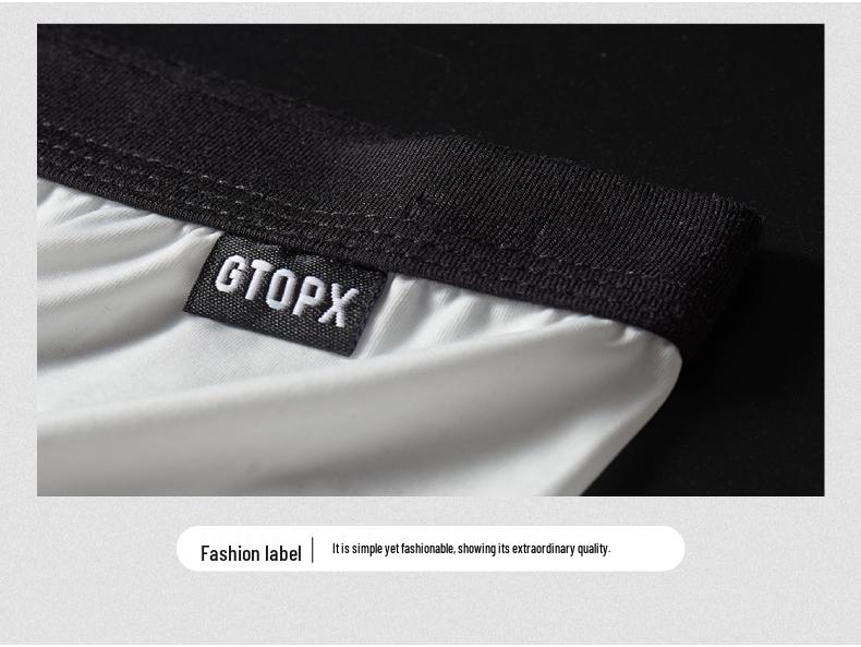 GTOPX Men's Single-Layer U-Convex Ice Silk Semi-Transparent Boxer Briefs