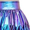 Girls Metallic Bubble Skirt Elastic Waistband Shiny Bud Skirt Sparkly Performance Costume