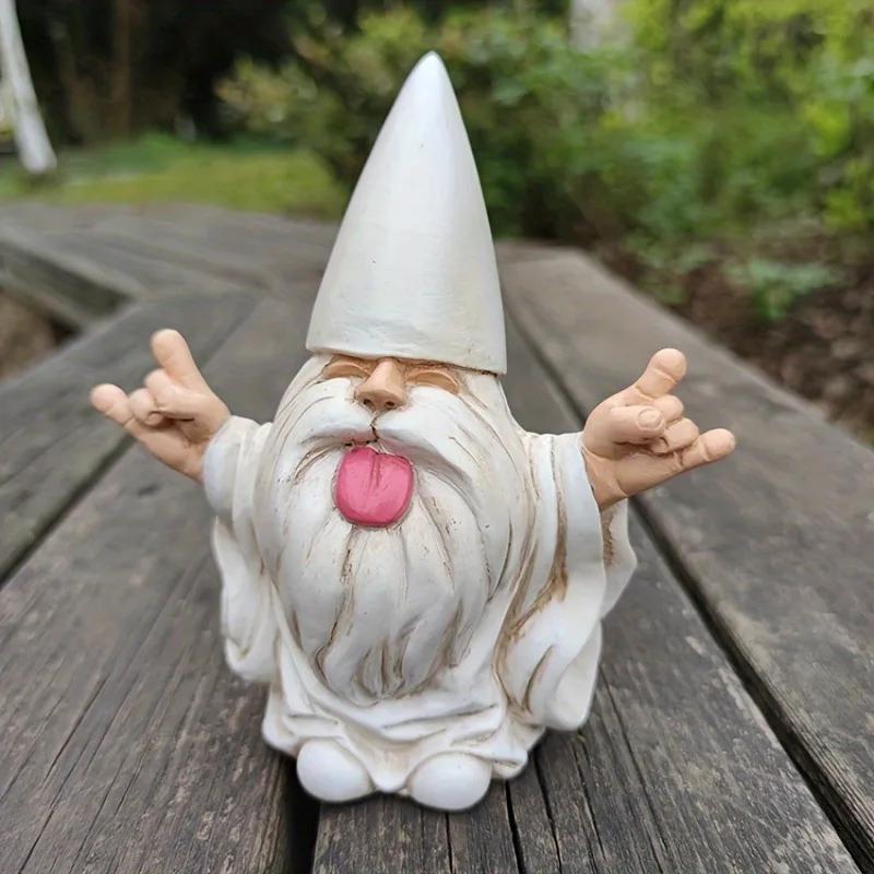 1pc Outdoor Schaukelstuhl Gnome Garten Statue Parody von Pastoralen Harz Dekoration Design Dekorative Ornament