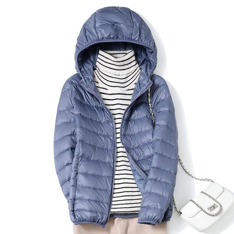 Women Ultra Lightweight Puffer Jacket Korean Fashion Hooded Short Female Wind-Resistant Breathable Down Coat