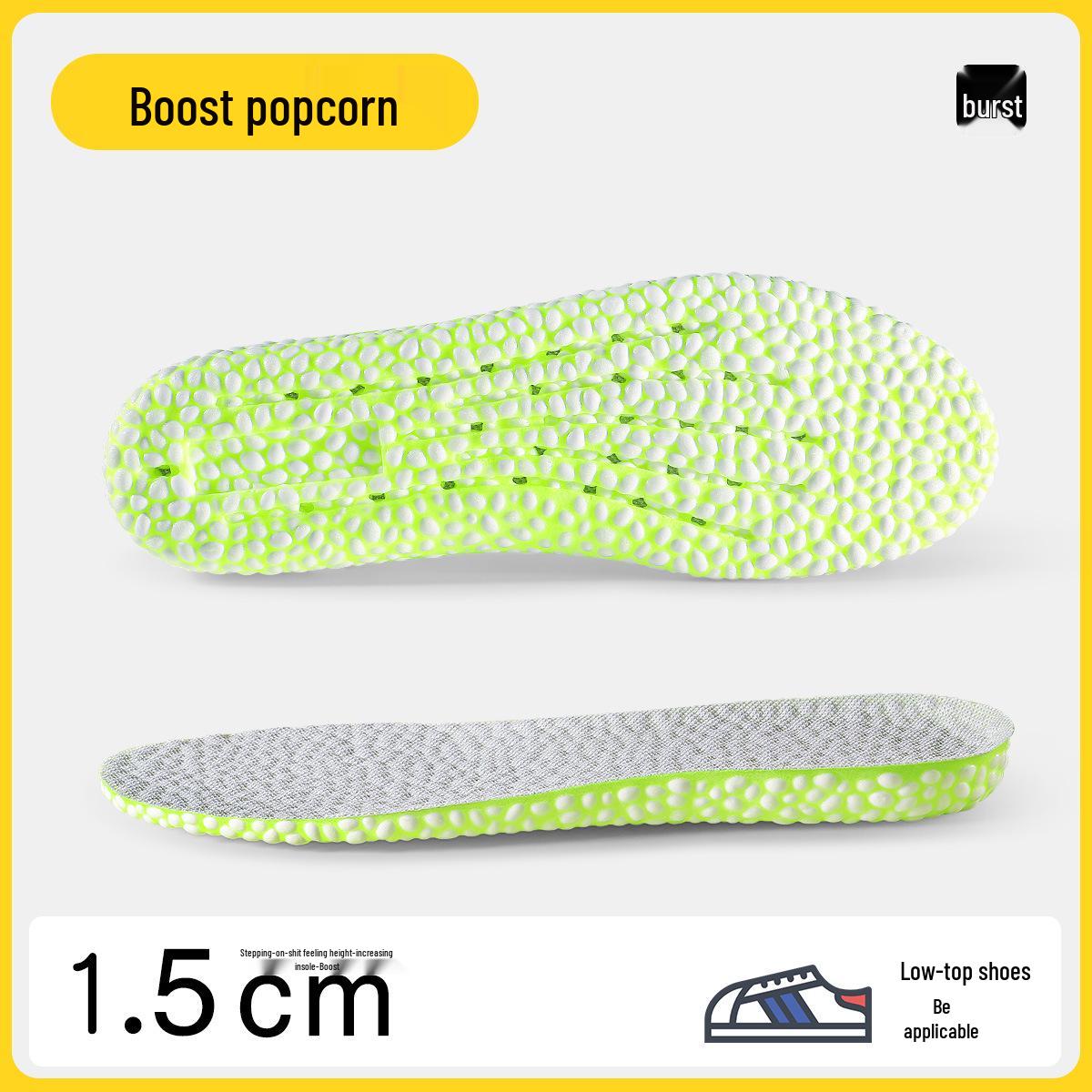 

Men s Height-Boosting Shock-Absorbing Insoles: Popcorn Cushioning, Invisible Lift, Deodorizing, AJ1 Style 35-36