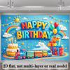 2D Blue Sky Rainbow Sun Happy Birthday Photography Background