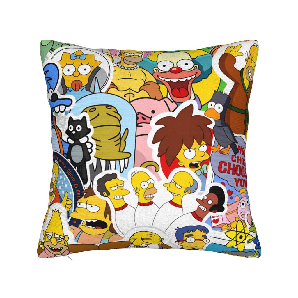 Pillow Case Bart SSimpsons Neon Print Soft Pillow Cover For Living Room Chair Fashion Pillowcases