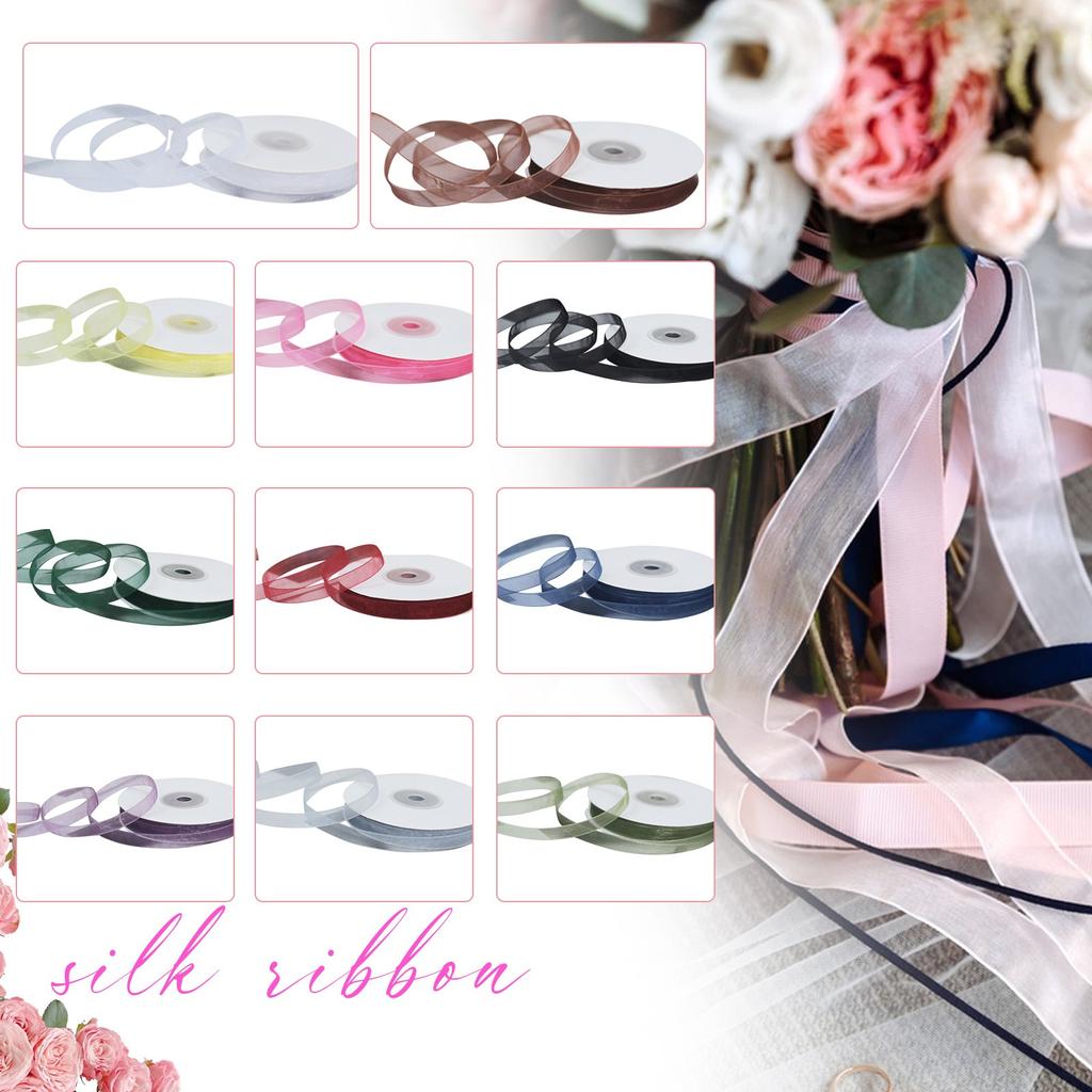 1cm Wide Transparent Ribbon Snow Yarn Ribbon Snow Textile Ribbon Silk Ribbon Ribbon Ribbon Ribbon Strip Bouquet Packaging Material