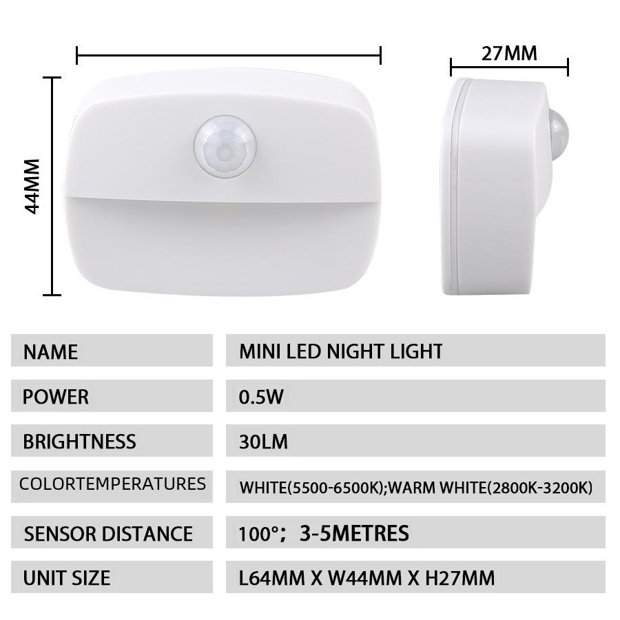 Smart LED Body Sensor Night Light for Stairs, Wardrobe, Cabinet, Drawers & Bookcases