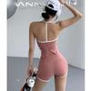 Yoga Patchwork Women's Jump Rope Hip Lifting High Elastic Sports Shorts