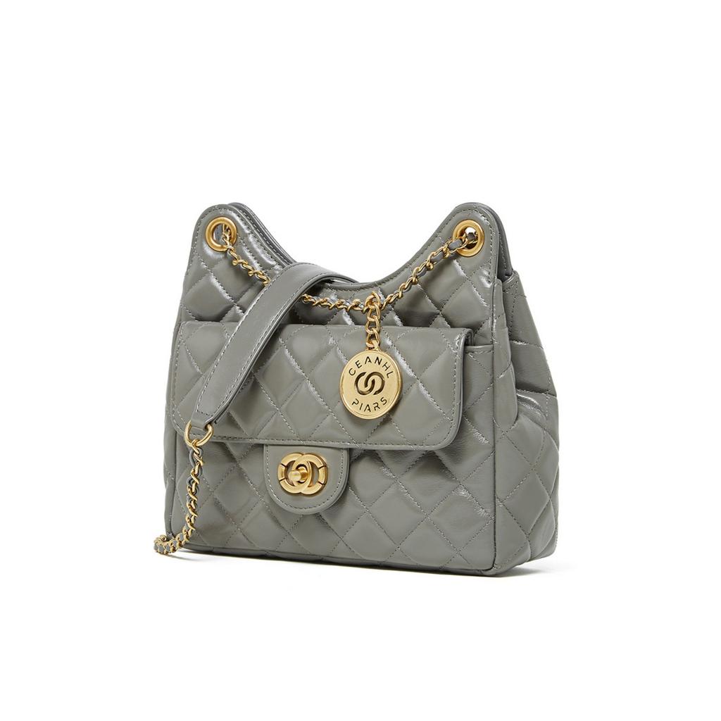 Bolsa Feminina Nova Couro Macio Losango Corrente Bolsa de Axila High-end Bolsa Stray Bolsa de Ombro Mensageiro