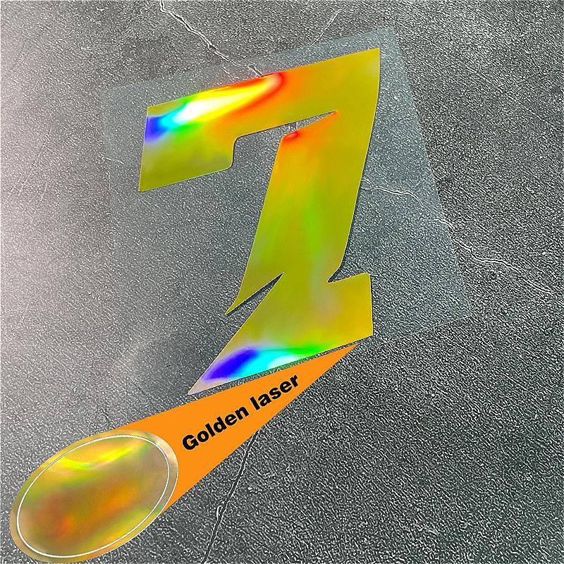 1PC Gold Laser Motorcycle Arabic Numerals Sticker Waterproof for Motorbike Fuel Tank Front Fairing Helmet Universal Vinyl Decal