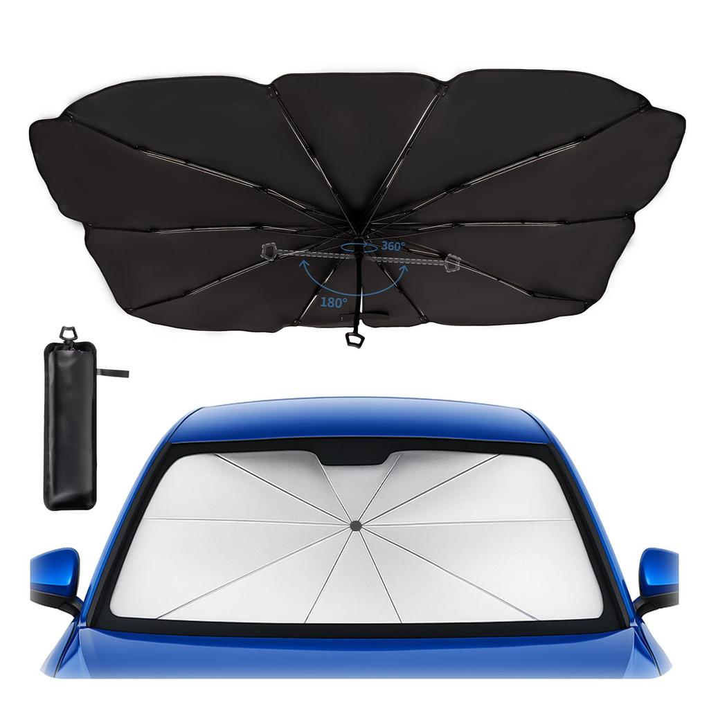 Marsauto Car Sun Shade, Front Bendable Inner Rod, Umbrella-Shaped Sun Shade, Sun Shade, Window