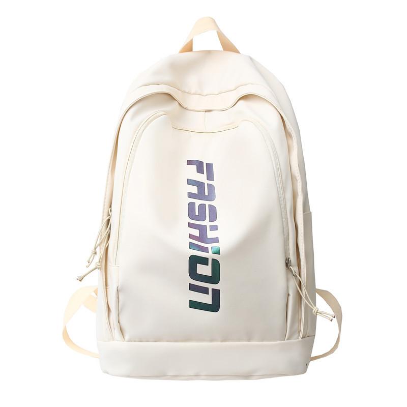 Simple Color Solid Letter Pattern Student Backpack For School And Use Daily