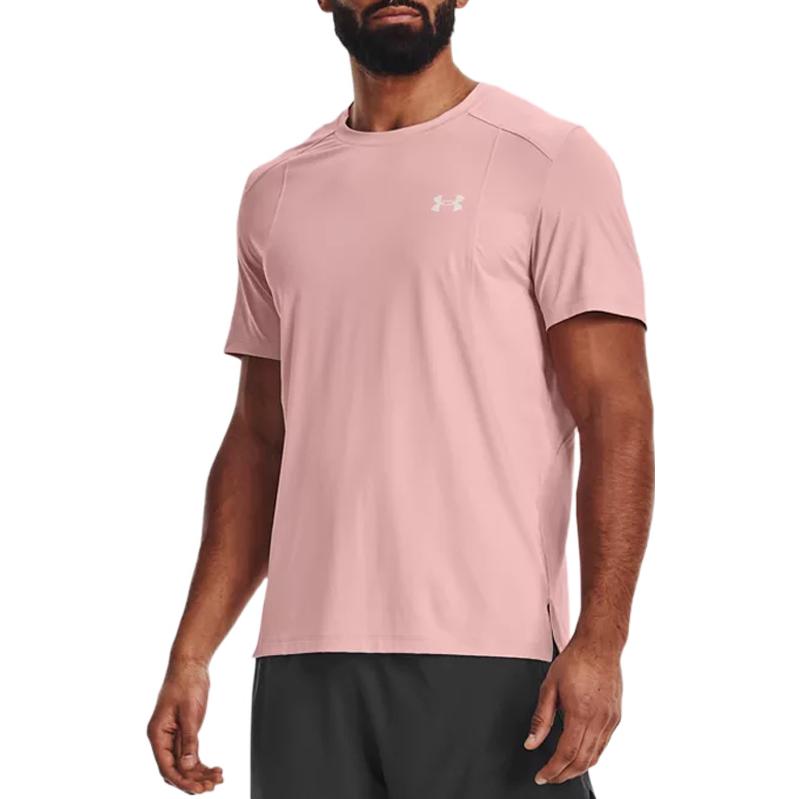 Under Armour Logo Print Short Sleeve T-Shirt Men Tops Pink 1370338-676