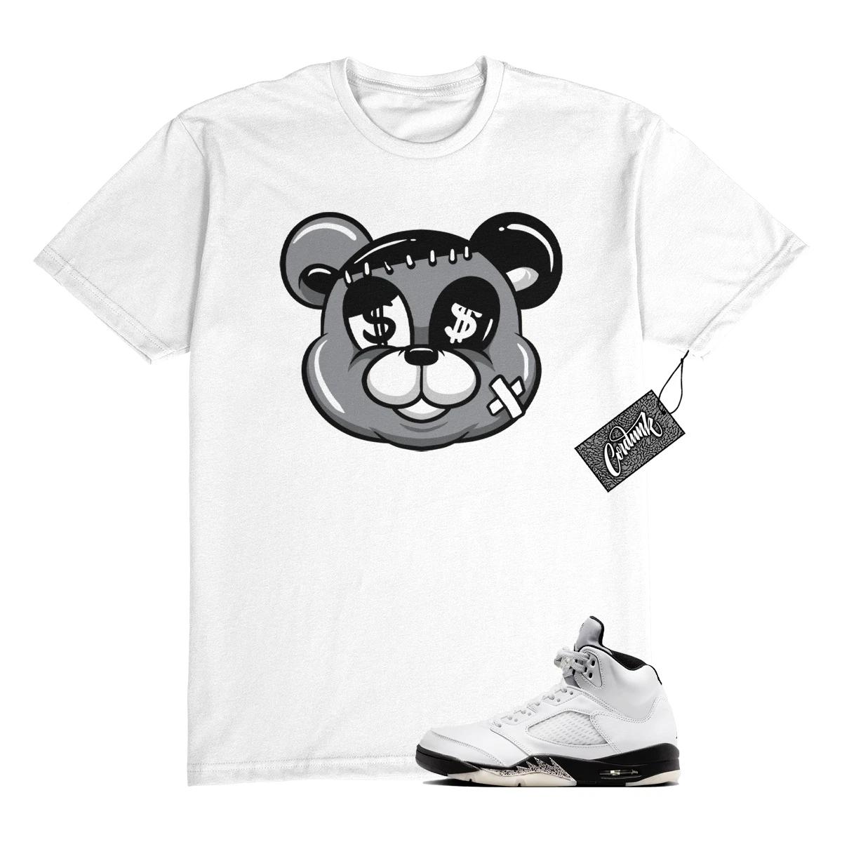 5 Reverse Metallic White Black T Shirt Match STITCH 110