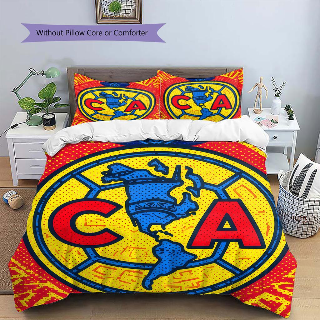 Club America Pattern Bedding,Quilt Set Quilt Cover Pillowcase Home Birthday Gift(1 * Duvet Cover + 2 * Pillowcase, Without Core)