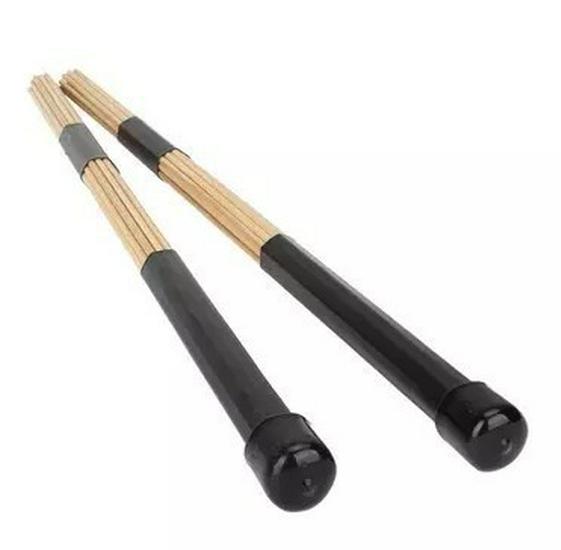 Professional Wooden Drum Brush Sticks - 19 Strands Drum Kit Accessories Bundle