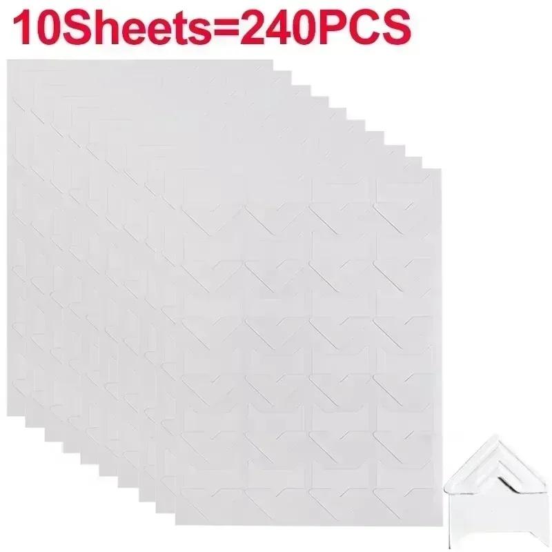 24-480pcs Self Adhesive Picture Journal Photo Album Stickers Vintage Frame Corner Sticker DIY Kraft Paper for Scrapbooking Decor