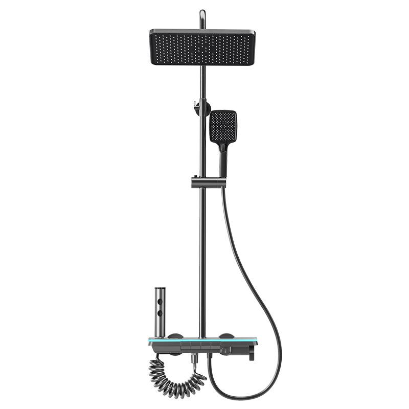 All-Copper Digital Display Thermostatic Shower Set with Piano Key Shower Head