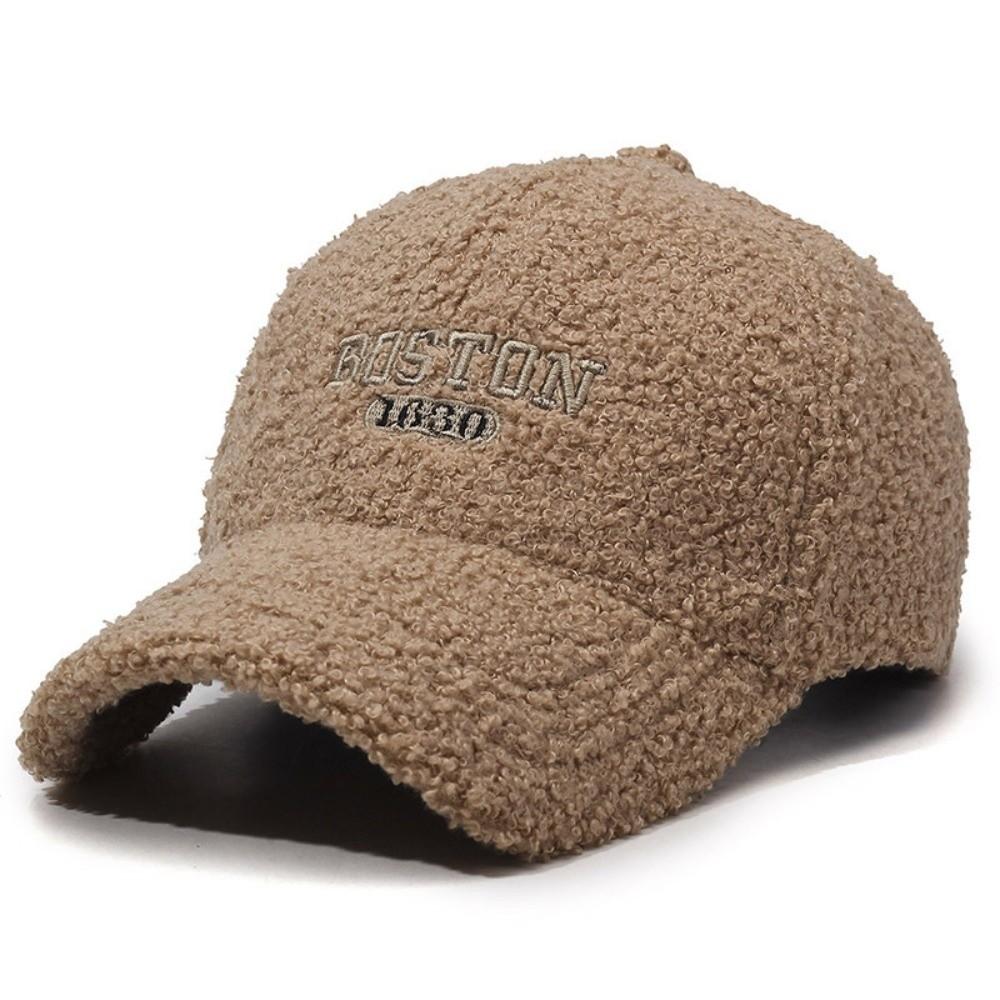 Letter Embroidery Plush Hats Breathable Design Street Cap Letter Embroidery Cap Camping Fishing