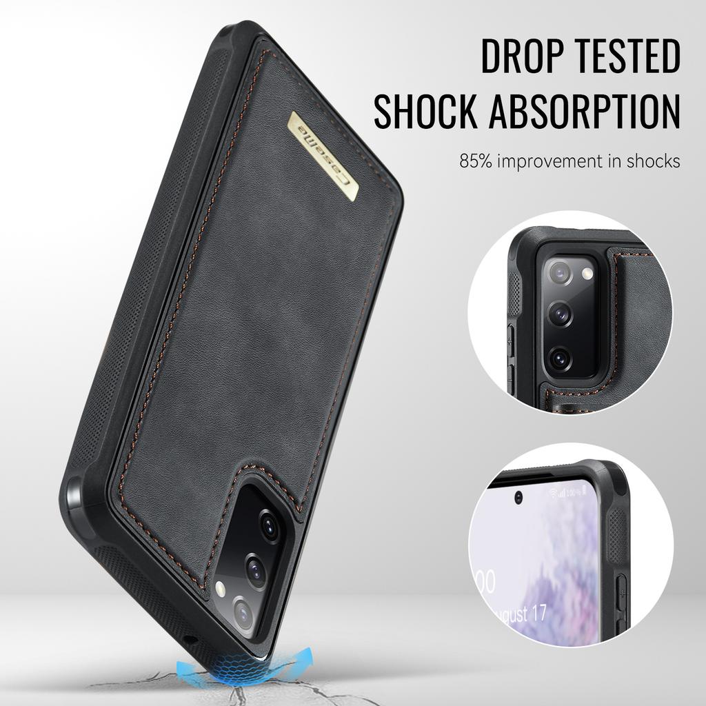 For Samsung Galaxy S20 FE Magnetic Case CASEME ME80 Series Leather PC TPU Phone Cover with Detachable Wallet