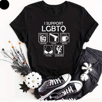 I Support LGBTQ Funny TShirt Dark Humour Offensive StateUnisext Party Gift Rude Te