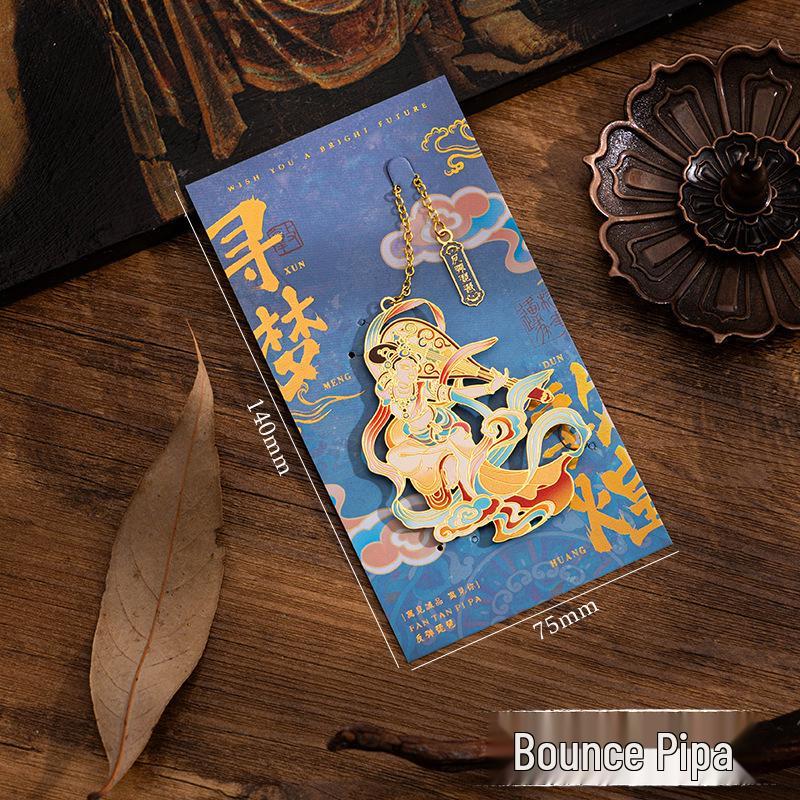 Dunhuang Murals Mogao Grottoes Apsaras Metal Cutout Pendant Bookmark - Classical Chinese Style by Palace Museum