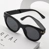 New round frame sunglasses European and American retro simple neutral versatile explosive letter fashion sunglasses