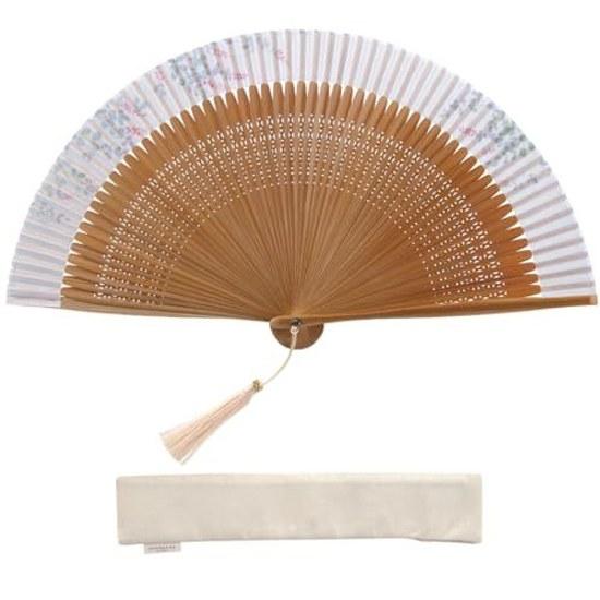 Hosekken high-end fan brand that combines traditional craftsmanship modern sensibility Ladies Takosen 60 Karin White Pink Japanese clothing Elegant