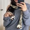 Animals Y2K Knitted Scarf Cartoon Squirrel Shawl Punk Long Narrow Scarves  Outdoor