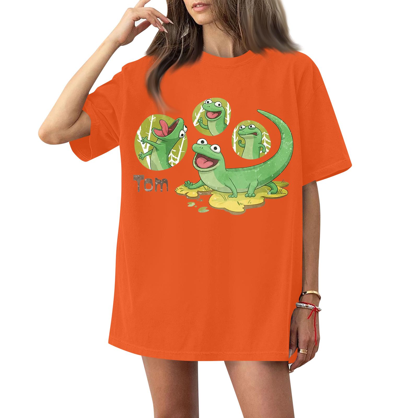 

Womens T Shirts Short Sleeve Shirts Pullover Summer Spring Tops Blouses XXXXXL оранжевый