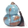 Lotus Gourd Ceramic Pots Double-sealed Tea Cans Candies Coffee Beans Storage Boxes Kitchen Food Containers Crafts Art Decoration