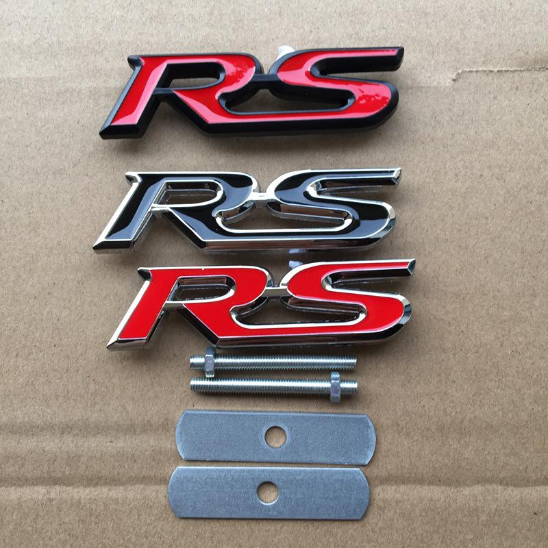 Car Grille Modification Decorative Logo 3D RS Grille Modification Sports Logo Metal Car Logo