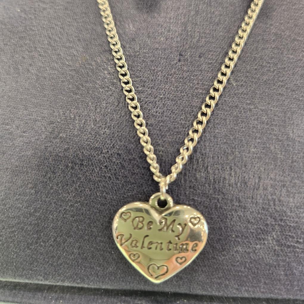Atria Valentine N Heart Steel Necklace BNSSNST0010WHF White