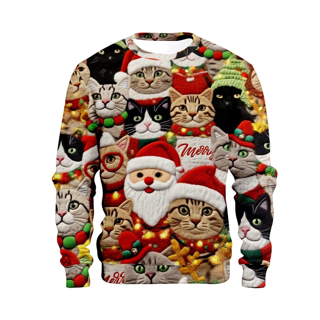 Weihnachtsdruck Lockerer Herren-Hoodie