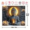1 Piece Ornate Style Buddha and Lotus Tapestry, Machine Washable, Large Polyester Wall Hanging for Living Room and Bedroom