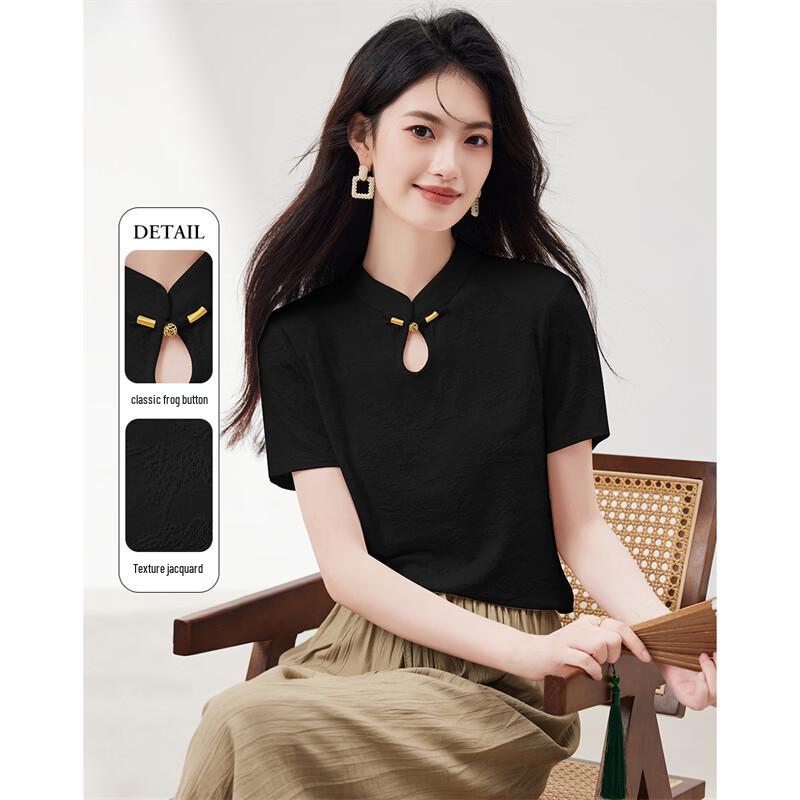 

Women s New Chinese Style Jacquard Slim Fit T-shirt XL