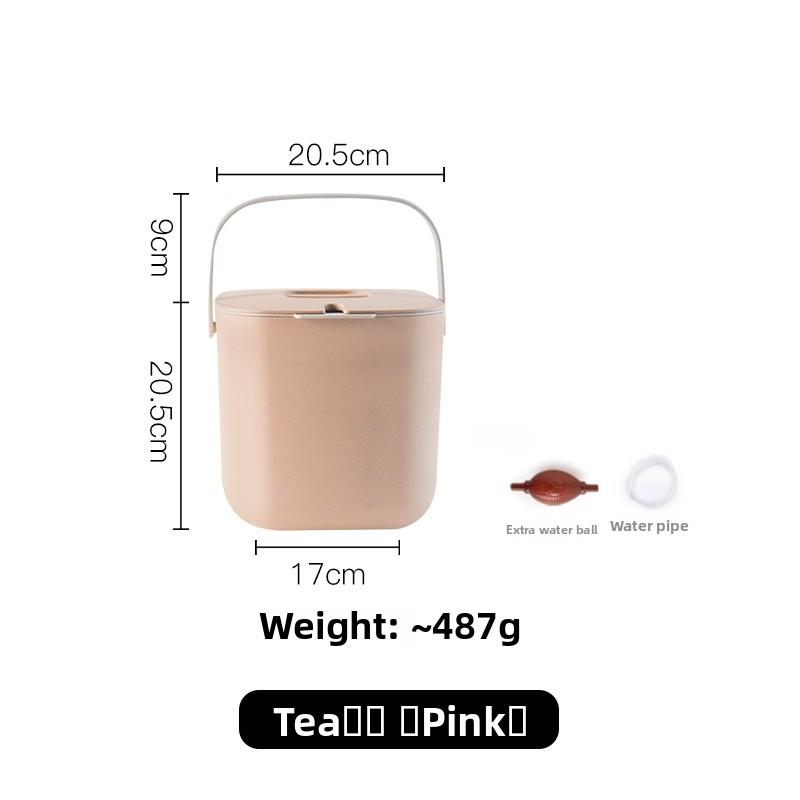 Home Use Tea Set Accessories Covered Filter Waste Water Bucket Tea Table Drainage Storage Bucket for Gongfu Tea Making розовый