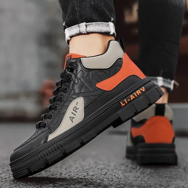 Mode Herren-Sneakers 2024 Frühling Herbst Mode High Top Freizeitschuhe für Herren Plateau Schnürschuhe Vulkanisierte Schuhe Männlich Tenis Masculino