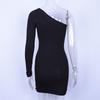 2018 European & American One-Shoulder Slimming Long-Sleeve Dress