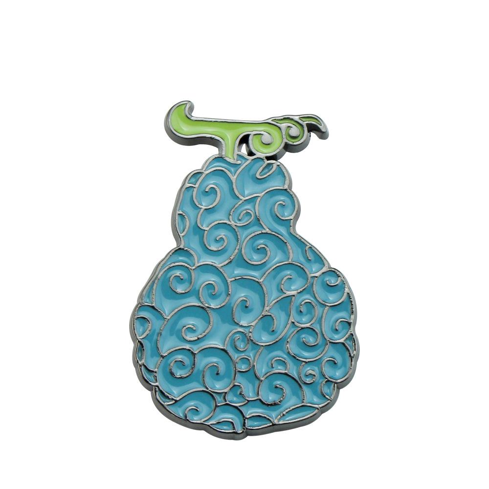One Piece Devil Fruit Brooch - Ace Flame & Rubber Fruit Badge Jewelry