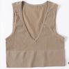 Women Ribbed Knit Sleeveless Racerback Crop Tank Top