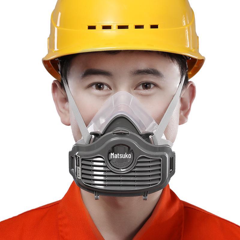Songgong 8200 Dustproof Mask - Anti-Dust, Chemical Protection, White/Blue, Ideal for Spray Paint & Sanding.