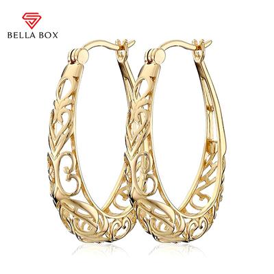 Eleganti orecchini cavi per le donne stile etnico color oro semplici orecchini a cerchio gioielli di fidanzamento di nozze festa nuovi articoli