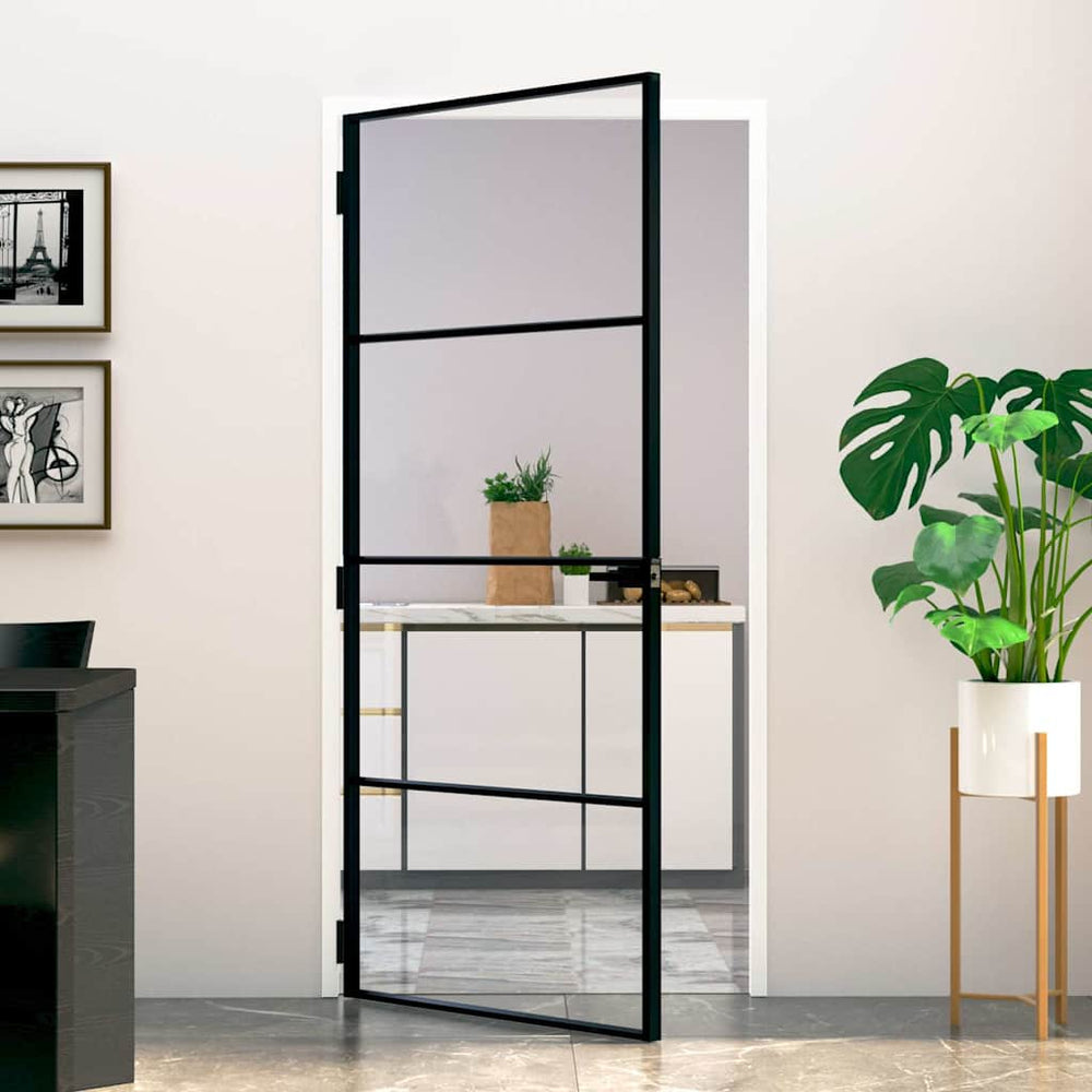 Interior Door  93x201.5 Cm Tempered Glass Thin Aluminum