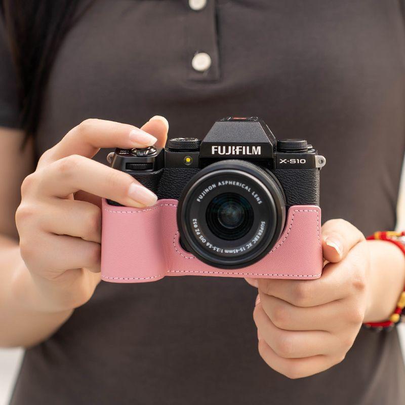 Genuine Leather Camera Base Case Fujifilm X-S20 X-S10 X-H2 X-H2S Compact Mirrorless Cameras Handheld Protective Sleeve